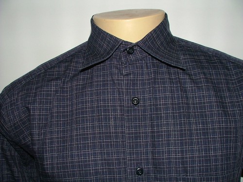 MENS ERMENEGILDO ZEGNA CASUAL SHIRT SIZE L LINO COTTON BLUE PLAID #125 - 第 4/5 張圖片