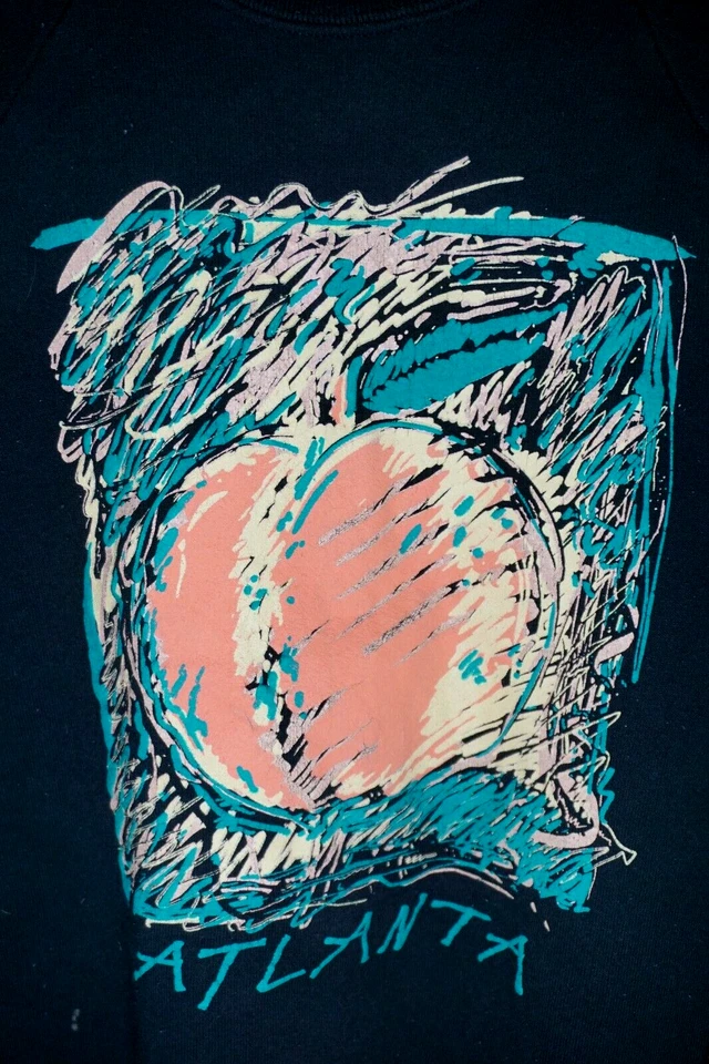 Vintage Georgia Peach Sweatshirt Mens Large Atlanta 90s Fruit Of Loom Made USA - Image 2 of 4