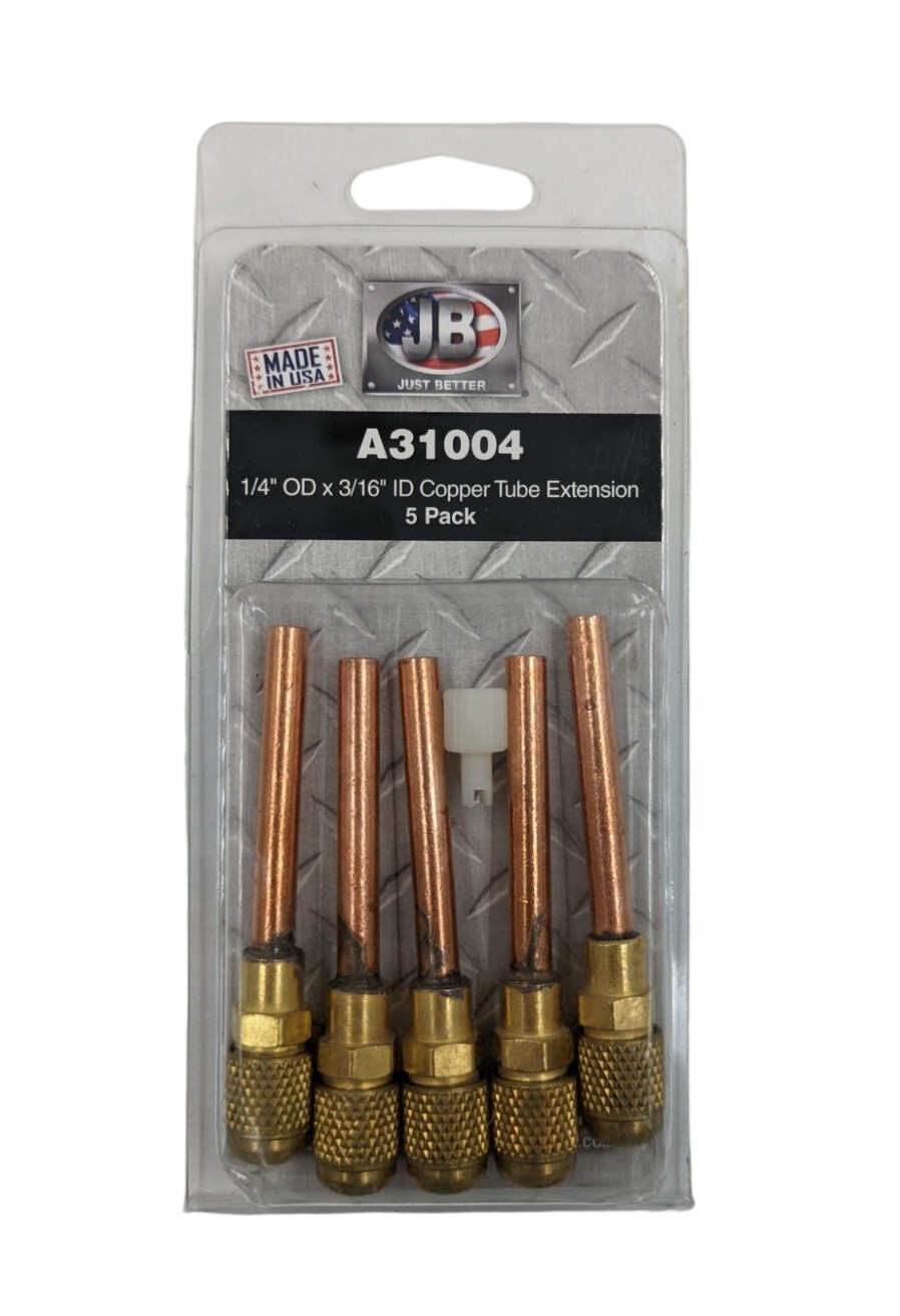 JB A31004 1/4" OD x 3/16" ID Copper Tube Extension Pack of 5