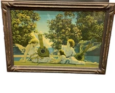 1930s Maxfield Parrish Interlude Print House Of Art N. Y.  Framed Under Glass