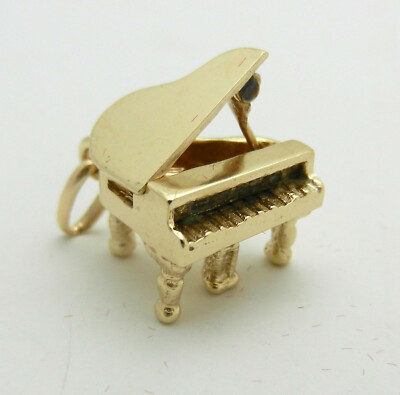 Vintage 14k Yellow Gold Grand Piano 3d Moveable Opens Closes Charm 5 grams