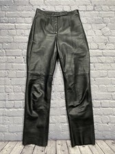 Vintage Jacqueline Ferrar Leather Pants Women  s Size 8 Black Gothic Grunge Biker