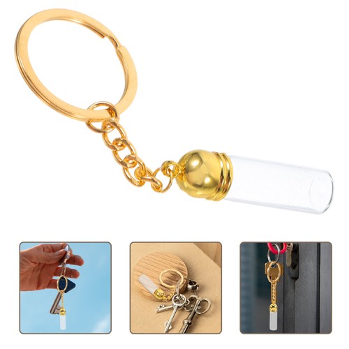 Glass Bottle Keychain Baby Travel Hanging Wish Vial Pendant Perfume