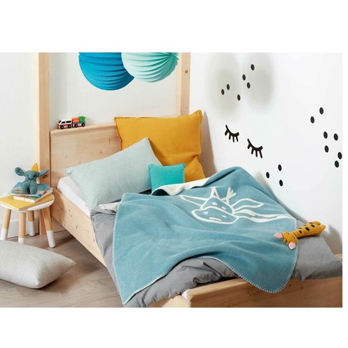 Biederlack Kinder-Kuscheldecke Cookie 75 x 100 cm hellblau  Baumwollmischung - Bild 4 von 6