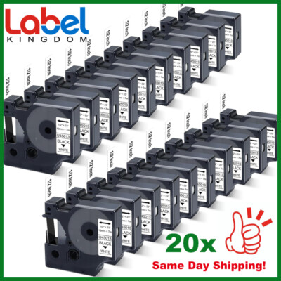 20-Pk/Pack D1 Label Tape 45013 S0720530 for DYMO LabelManager 160 280 420P