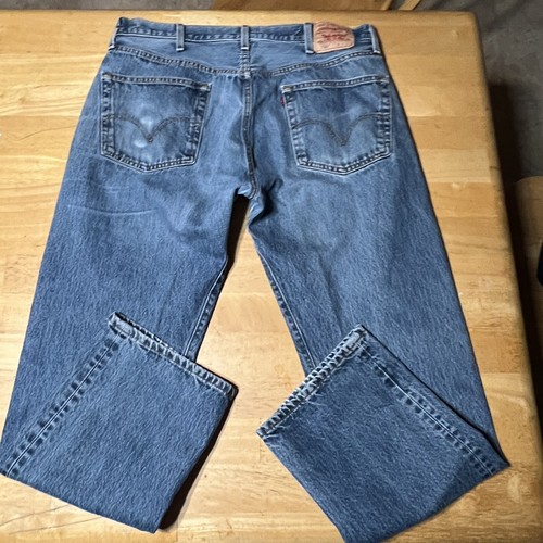 Levi's 501 Jeans 38x32 Medium Wash Distressed Taschen 2007 Datum guter Zustand - Bild 6 von 10