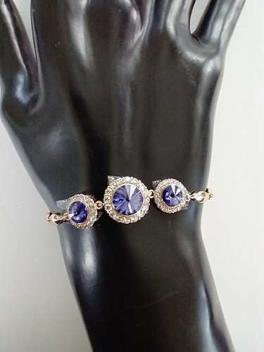 18K Gold Plated Purple Stone Bracelet - Picture 2 of 3