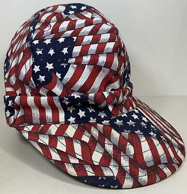 Vintage USA Kromer Hat Conductor Cap Flag Welder Railroad Engineer Size  6-7/8