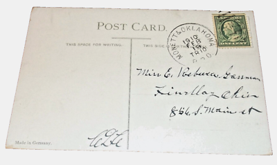 #ad FEBRUARY 1910 FRISCO SLSF TRAIN #10 MONETT amp; OKLAHOMA CITY RPO HANDLED POST CARD $30.00