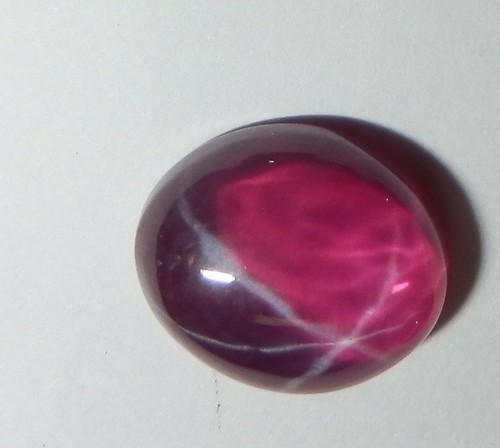 Transparent Star Ruby Oval 11x9 mm Cabochon 6 Rayed Lab-created Stone 2 pcs Lot - Picture 8 of 12
