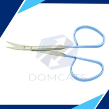 Large Ring Iris Ribbon Handle With Sharp Tip Stainless Steel Blade Scissor