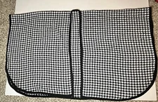 Women Plaid Black & White Sweater Cardigan Cape One Size Fits Most Throw Shawl