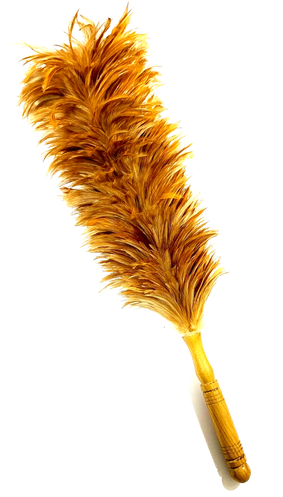 Rooster Chicken Feather Duster w/Wooden Handle 28" Long Natural Dust