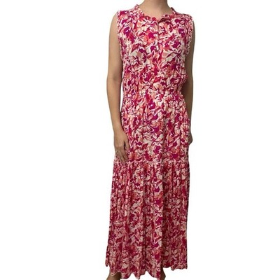 Walker & Wade Dress Maxi Pink Floral Boho Long Summer Casual Size Medium