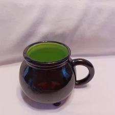 = BLACK CERANIC CAULDRON 4'' COFFEE / TEA CUP MUG