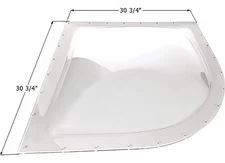 Icon 12591 RSL26W Radius Edge RV Skylight 26" x 26" - Translucent White