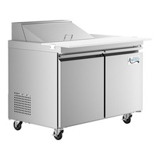 48" 2 Door Stainless Steel Refrigerated Sandwich Prep Table with Workstation and