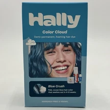 Hally Color Cloud Demi-Permanent Foaming Hair Dye in Blue Crush