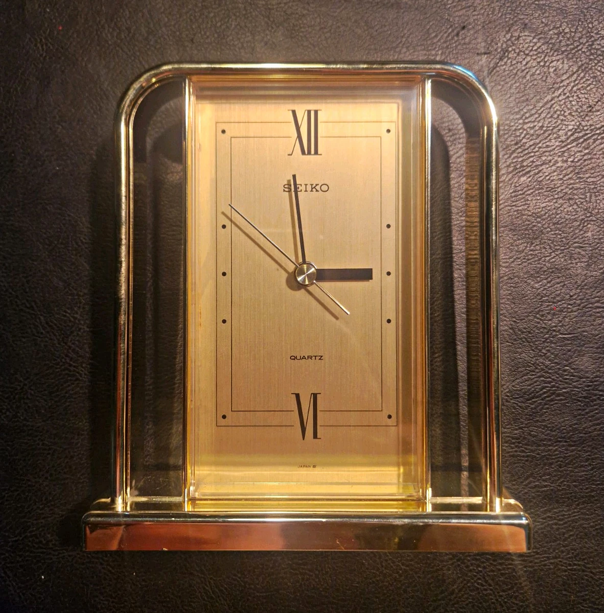 Seiko Quartz (Battery Powered) Gold Desk, Mantel & Shelf Clocks