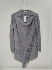 CEASIKERY Women's Tassel Hem Sweater Long Cardigan Knitwer Pullover Poncho Coat 