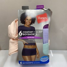 Hanes Women's 6pk Comfort Flex Fit Seamless Boy Shorts XL - Damage Box