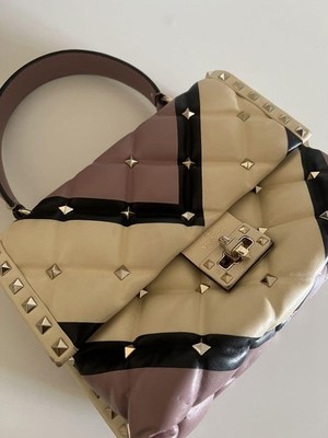 Purple Leather Medium Top Handle Bag by VALENTINO GARAVANI