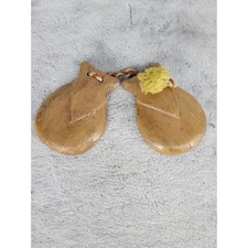 Vintage Wooden Castanets Musical Instrument Hand Percussion Folk Dance Accessory