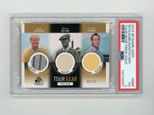 2014 SP Game Used Nicklaus Nelson Palmer Gold Tour Gear Patch /15 PSA 3 (G)