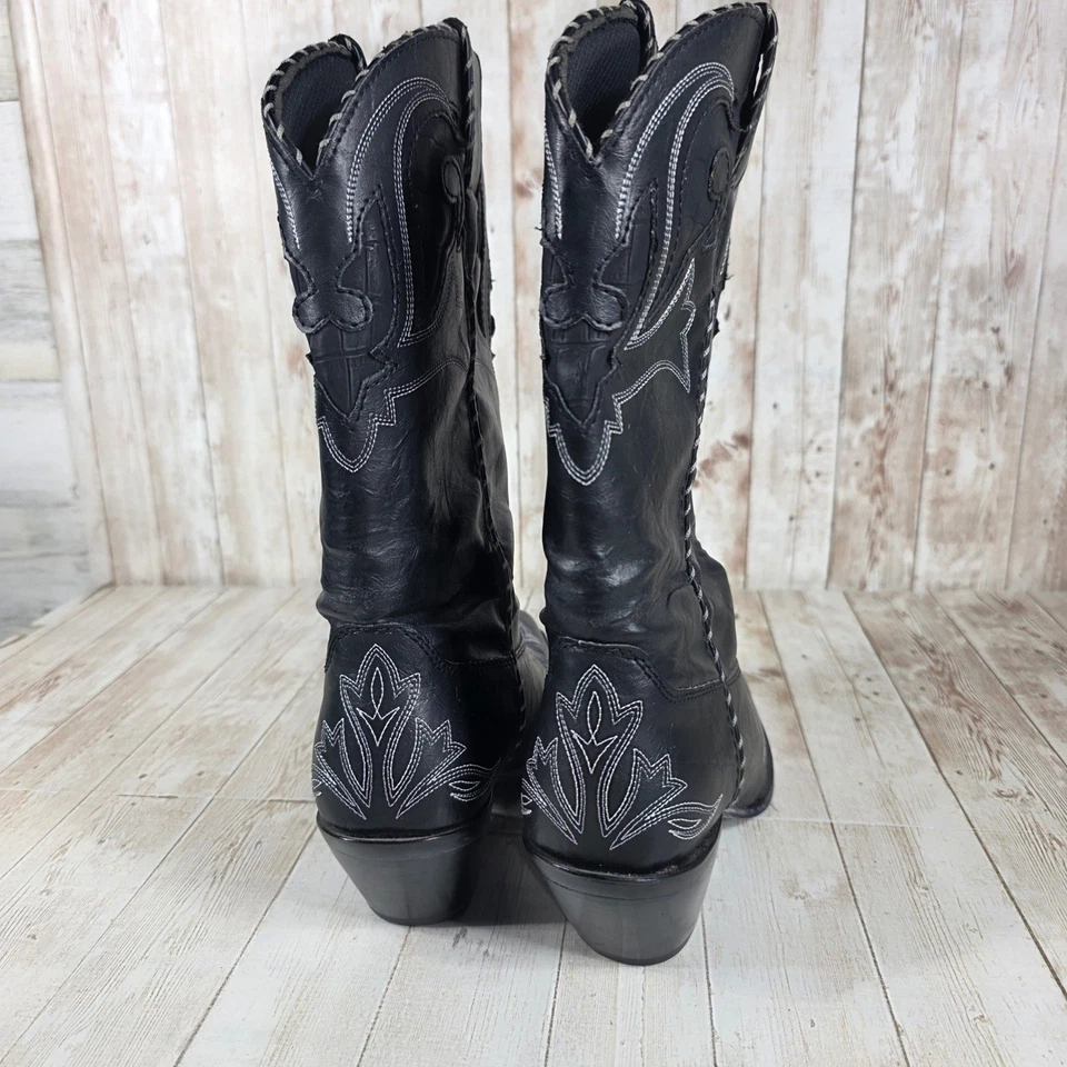Botas vaqueras occidentales de cuero negro para mujer Durango RD5510 talla 8M Foto 3 de 4