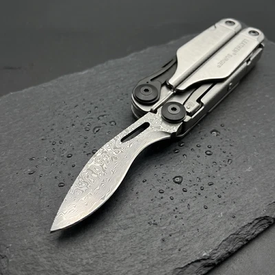 VG10 Damascus Kukri Clip-Point Hauptklinge - für Leatherman SURGE | EDC Upgrade - Bild 1 von 4