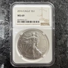 2016 American Silver Eagle $1 Coin MS69 30th Anniversary Brown Label NGC