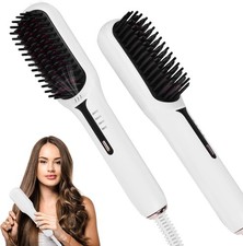 Hair Straightener Brush Antiscald Hair Straightening Comb with 4 Temp Settings
