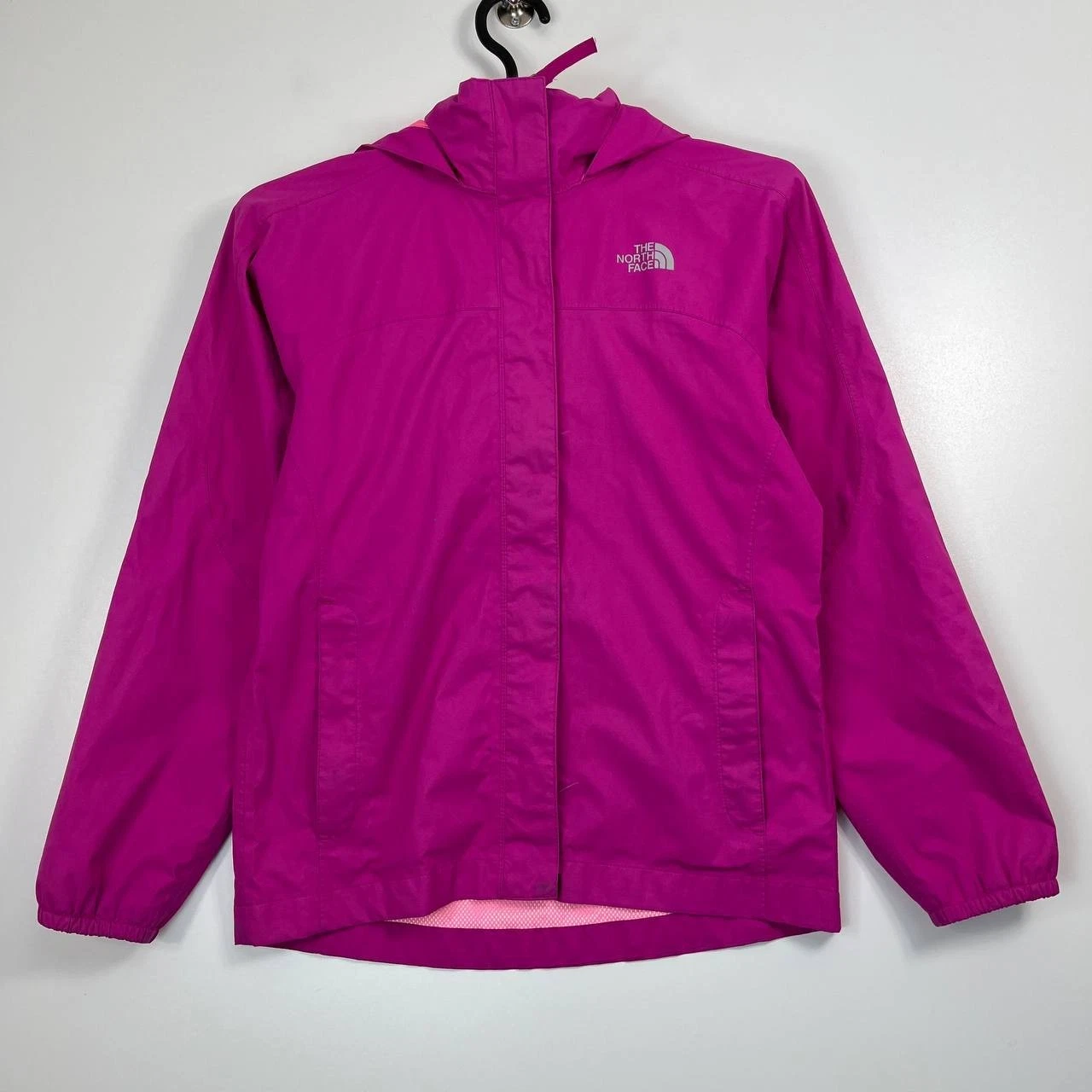 The North Face Girls Hooded Jacket Pink Outdoor Windbreaker Size M