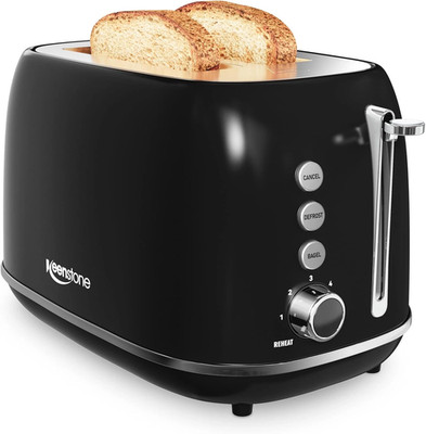 Keenstone Toaster 2 Slice Stainless Steel with 6 Bread Shade Settings Black NIB