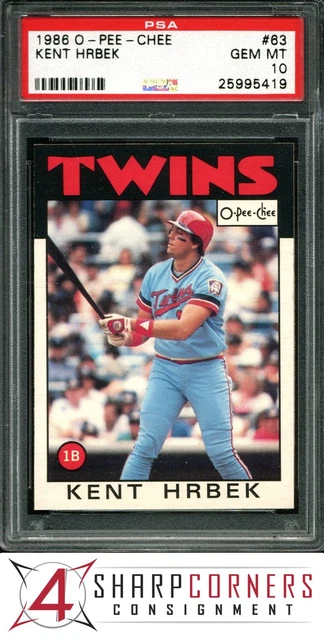 1986 O-PEE-CHEE #63 KENT HRBEK TWINS POP 2 PSA 10