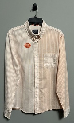NEW St John s Bay Size M Men s Shirt No Tuck Two-Tone Striped Cantaloupe