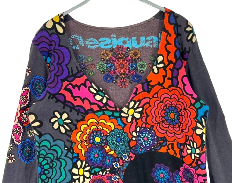Desigual Damen V-Ausschnitt Tunika Kleid Größe L - Bild 2 von 4