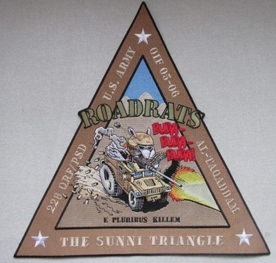 228th Brigade Support Bn large jacket patch 13 inch OIF 2005 Roadrats Sunni Tria
