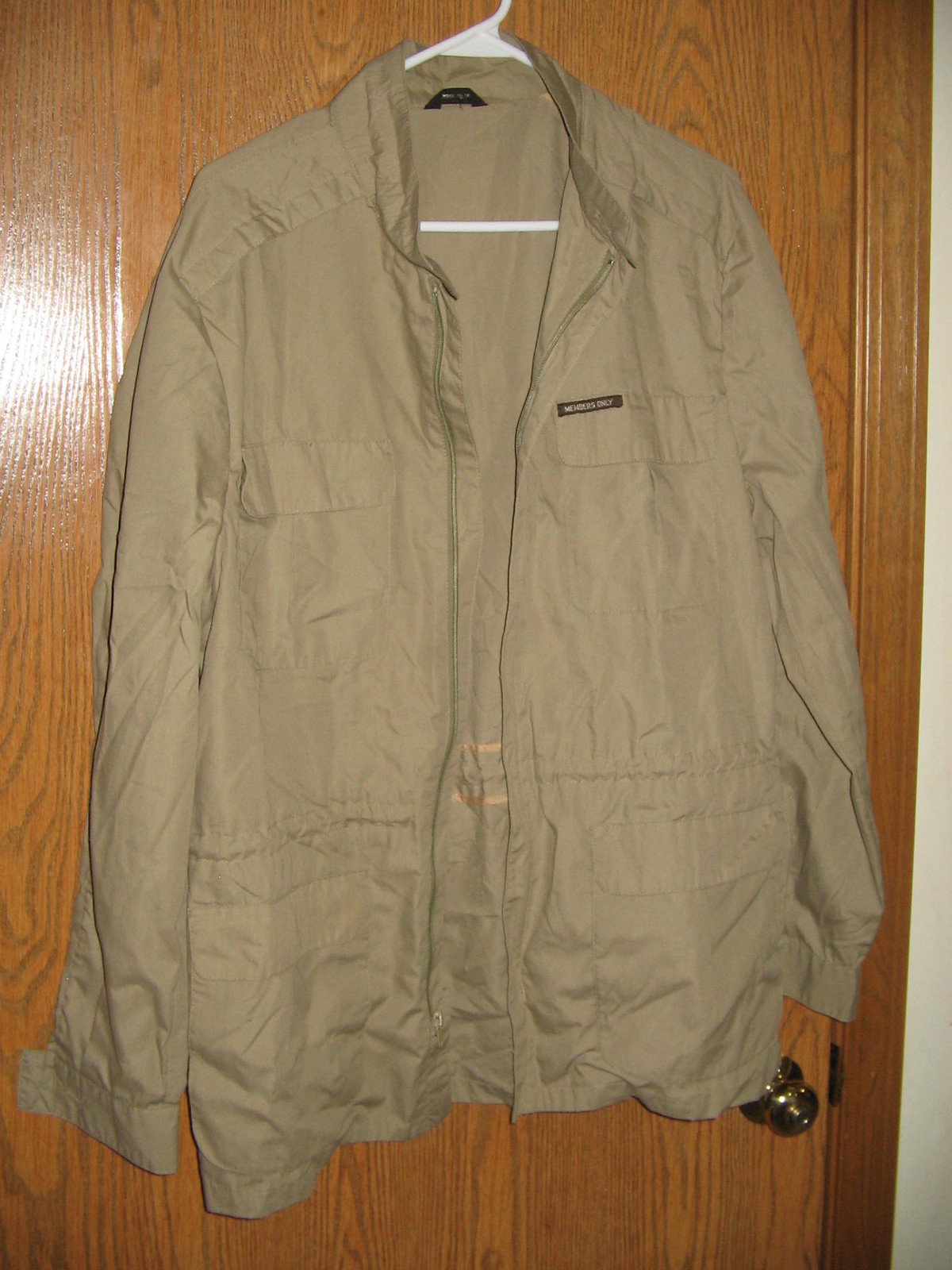 Members Only Jacket Europe Craft 40 Thin Beige Polyester Cotton Rare FREE SHIP