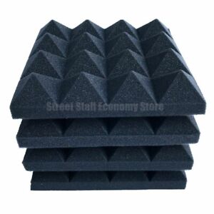 24pcs acoustic insulation foam acoustic foam panels acoustic treatment studio room absorption wall tiles wedge noise sponge foam speaker 6pcs,blue 