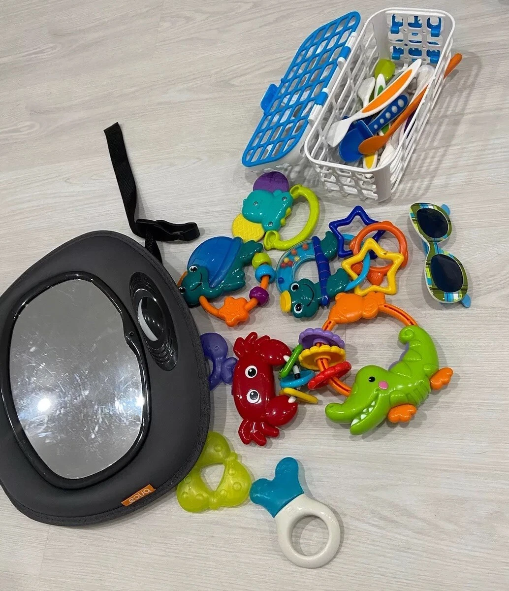 Baby Toy Lot Rattle Sun Glasses Car Mirror Spoons & Washer Machine Holder