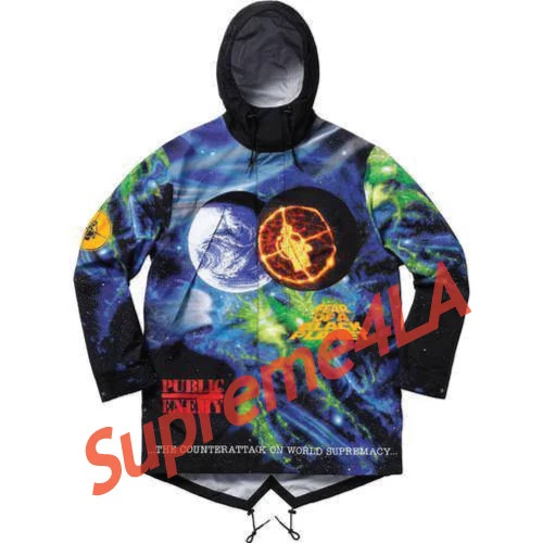 Parka Supreme 18S/S Public Enemy Couture Tap M 1000 % authentique à la main