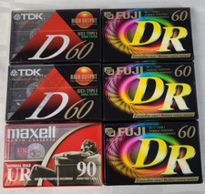 FUJI TDK MAXELL CASSETTE TAPE LOT OF 6 NIP NOS BLANK MEDIA TAPES 60 / 90 MINS