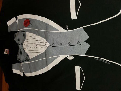 Vintage 80s Tuxedo T Shirt 1980 Wacky Novelty Tee - Picture 3 of 7