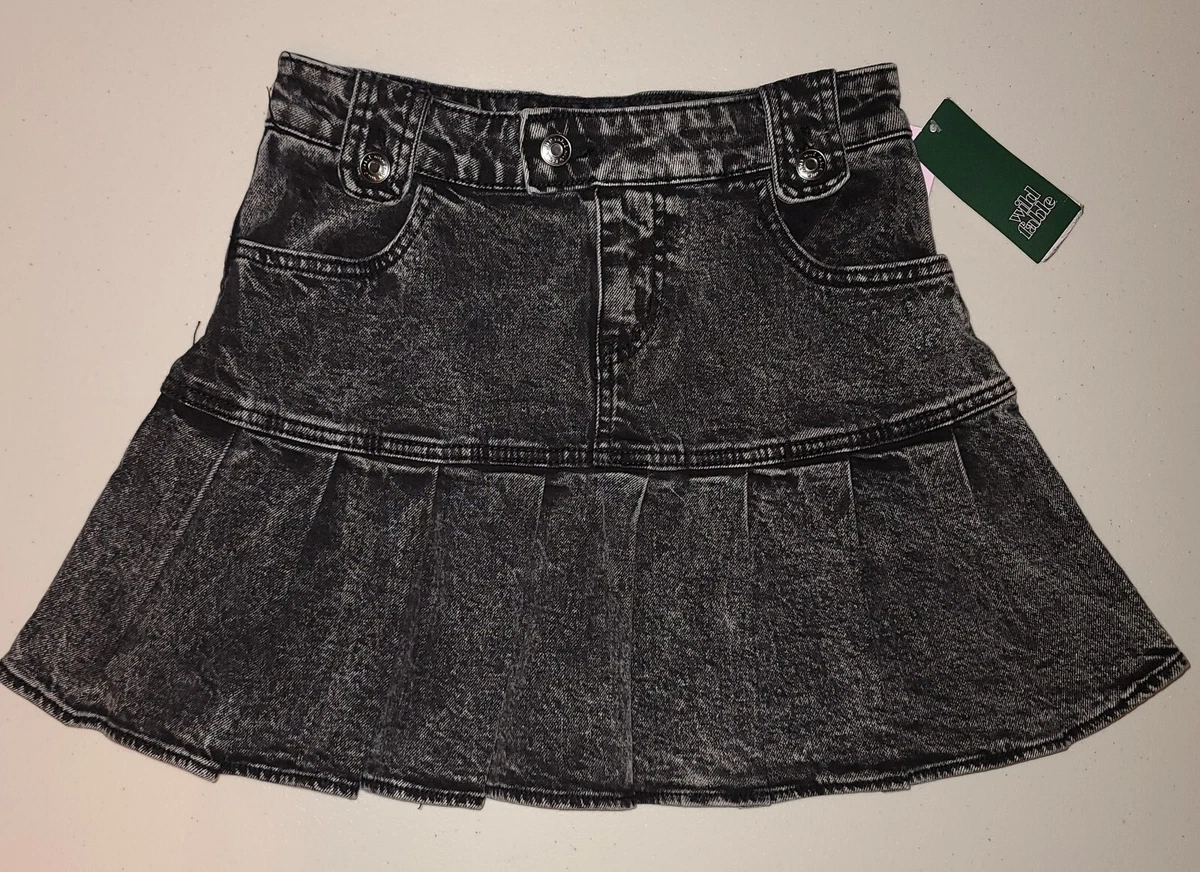 Pleated denim skirt clearance ebay