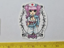 VTG HOOK UPS SEXY HOT KILLER NURSE DEATH WOMAN SKULL NOS SKATEBOARD DECK STICKER