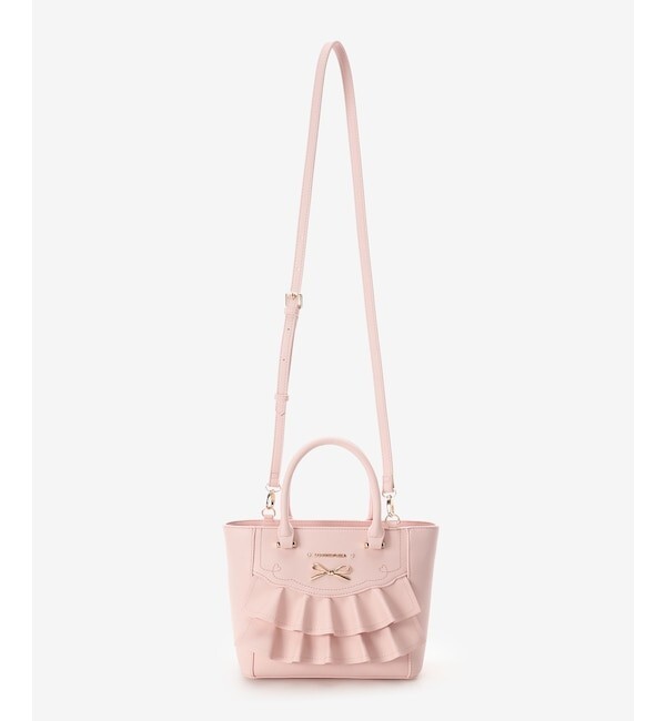 Samantha Vega Pink 2Way Hand Bag Shoulder Frill Ribbon