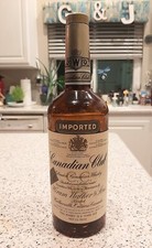 Vintage 1956 Canadian Club Hiram Walker & Sons Empty  Whiskey Bottle 4/5 Quart