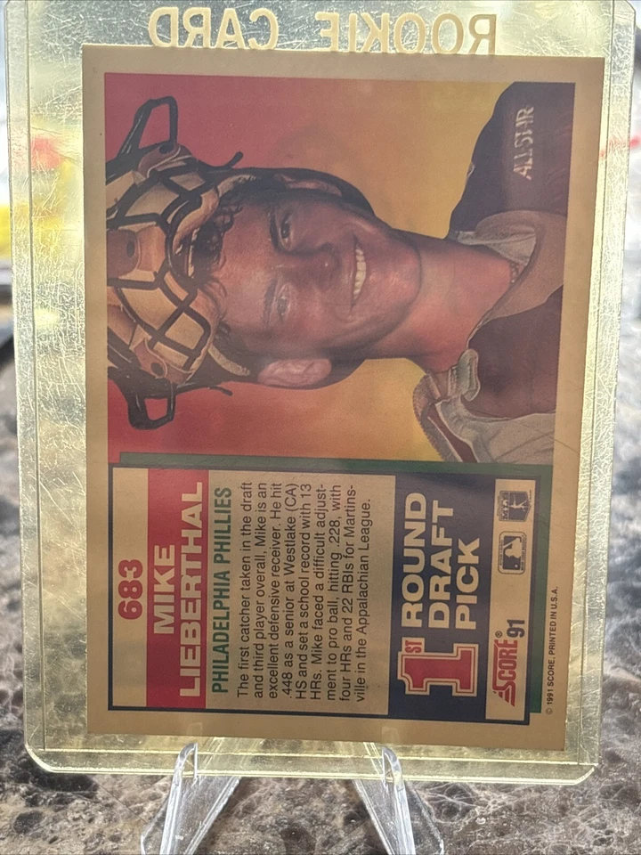 1991 Score - #683 Mike Lieberthal (RC) Auto - Image 2 of 4