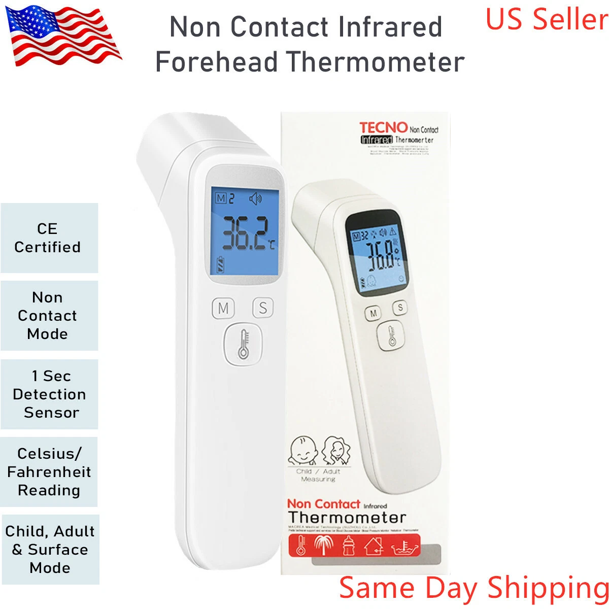 Digital Infrared Forehead Thermometer No-Touch Thermometer for